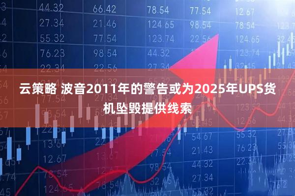 云策略 波音2011年的警告或为2025年UPS货机坠毁提供线索