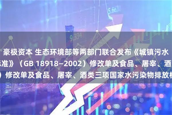 豪极资本 生态环境部等两部门联合发布《城镇污水处理厂污染物排放标准》(GB 18918—2002)修改单及食品、屠宰、酒类三项国家水污染物排放标准