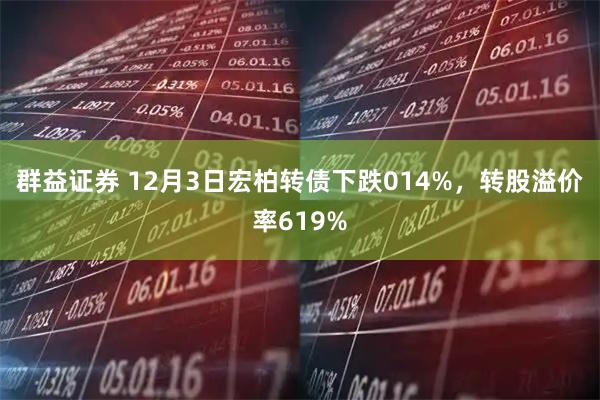 群益证券 12月3日宏柏转债下跌014%，转股溢价率619%